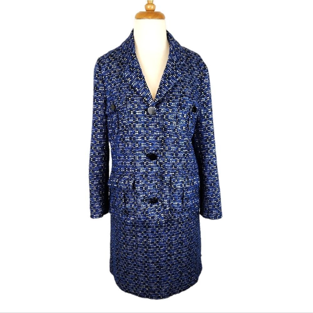 Kate Spade Tweed Cotton Blend Preppy Skirt Jacket Suit Set
